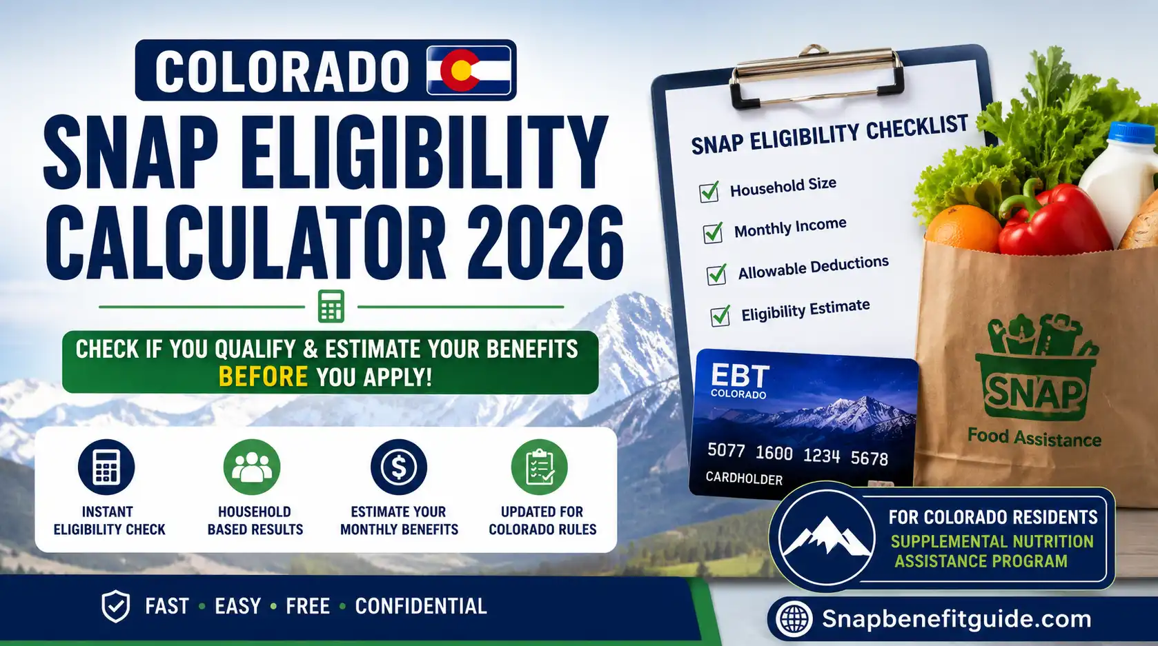 Colorado Food Stamps Eligibility Calculator